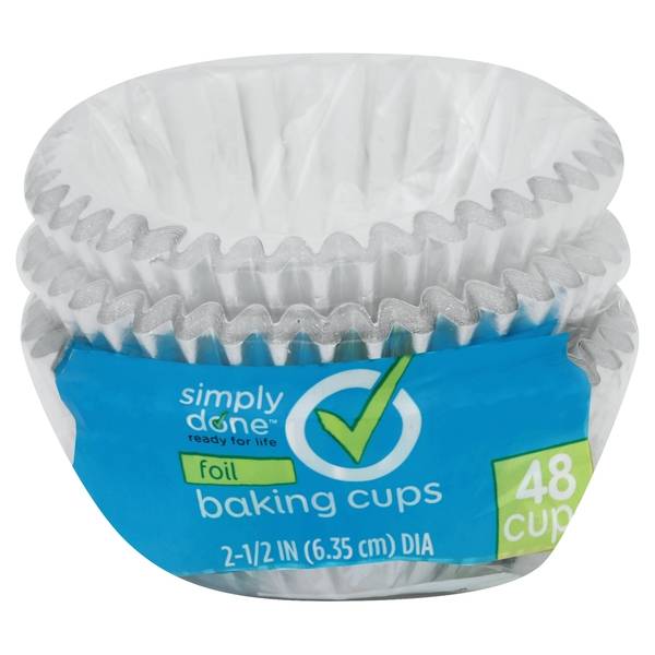 Simply Done Foil Baking Cups, 6.35 cm, Silver (48 ct)