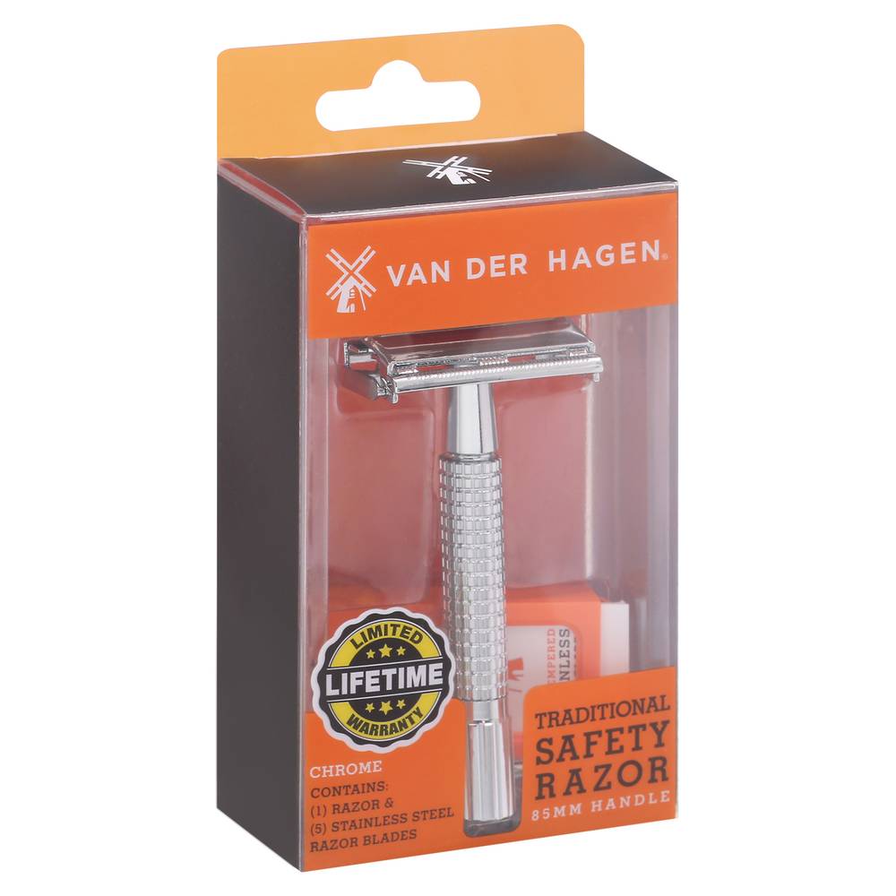 Van Der Hagen Chrome Traditional Safety Razor