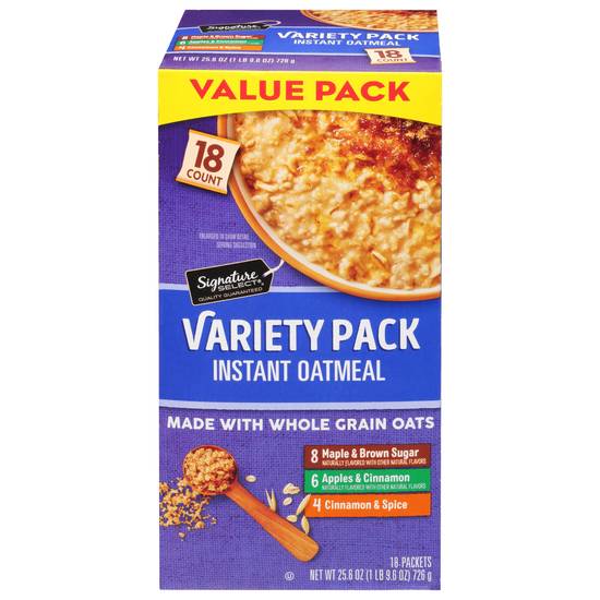 Signature Select Value pack Variety pack Instant Oatmeal (18 ct)