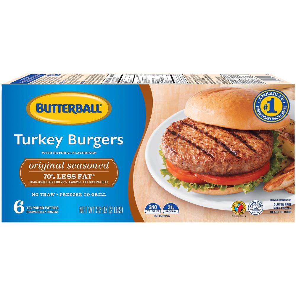 Butterball Original Seasoned Turkey Burgers (32 oz, 6 ct)