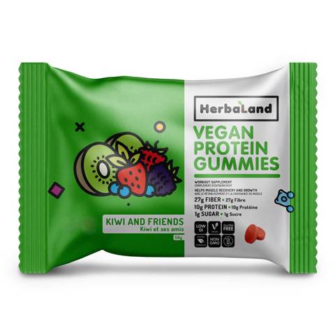Herbaland Kiwi Vegan Protein Gummies