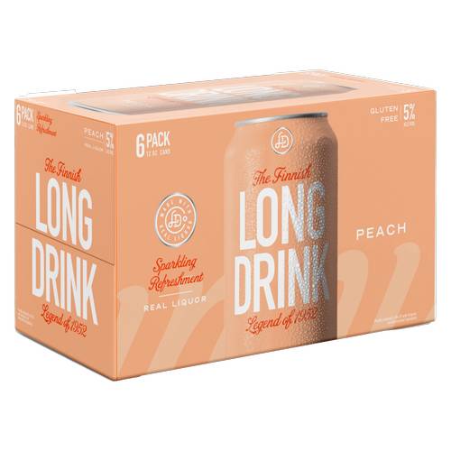 Finnish Long Drink Peach Liquor (6 pack, 12 oz)