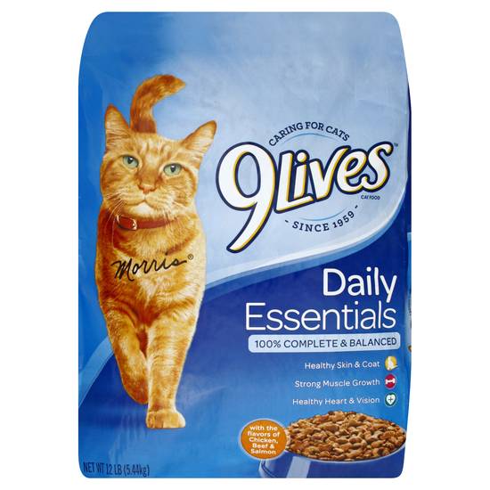 9Lives Daily Essentials Chicken Beef & Salmon Cat Food (12 lbs)