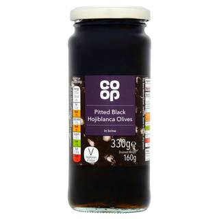 Co-op Pitted Black Hojiblanca Olives in Brine 330g