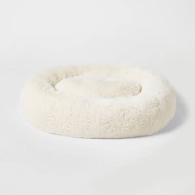 Boots & Barkley Donut Bolster Dog Bed, XL, Cream