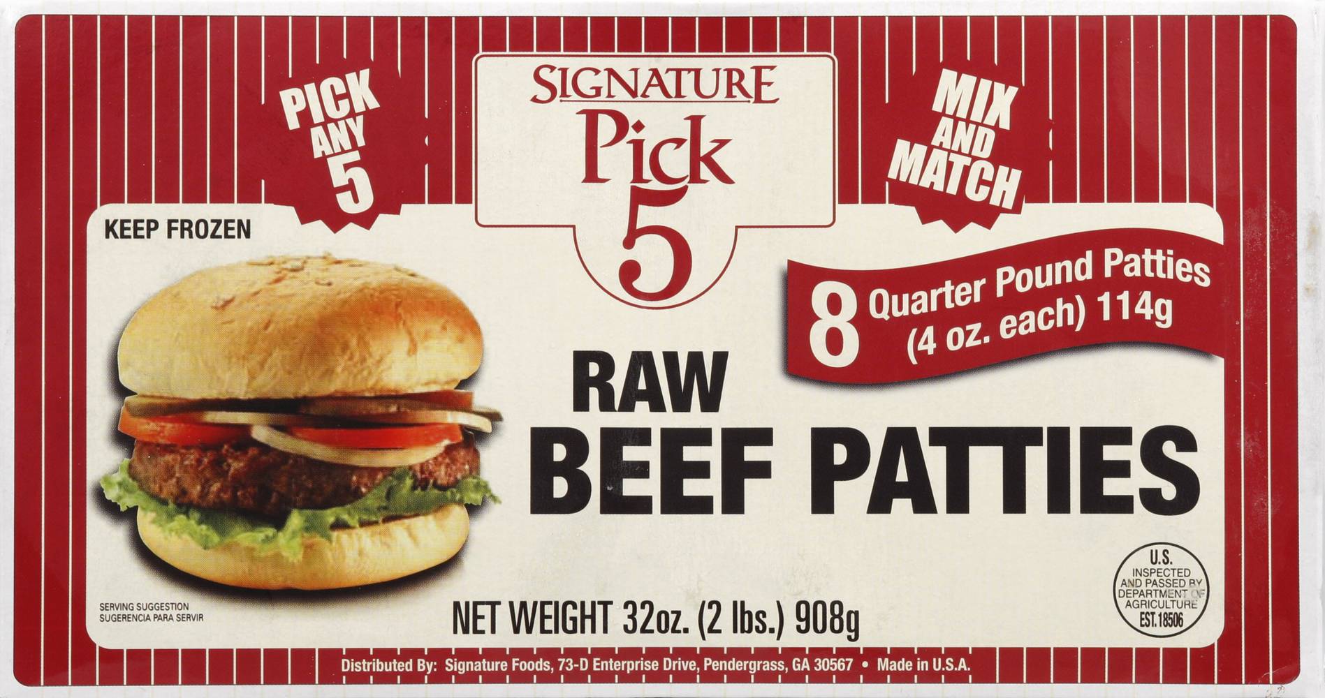 Signature Pick 5 Signature Raw Beef Patties (2 lbs)