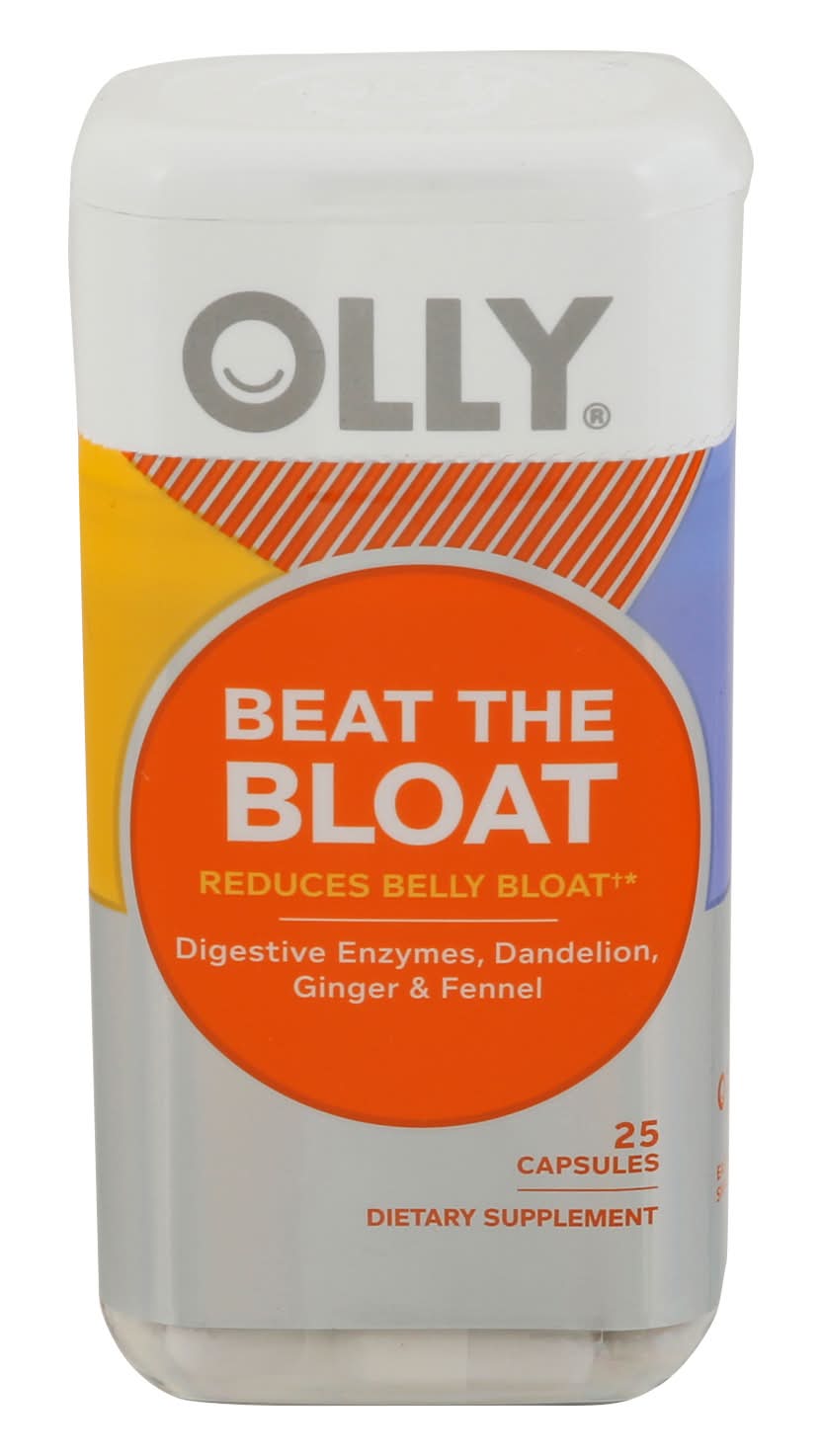 Olly Beat the Bloat Digestive Enzymes Dandelion Ginger Fennel Capsules (1.6 oz, 25 ct)