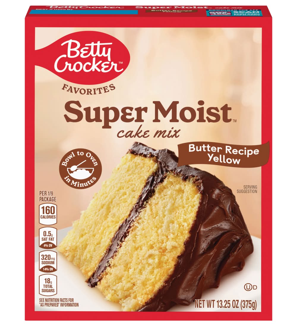 Betty Crocker Super Moist Recipe Cake Mix, Butter Yellow (13.25 oz)
