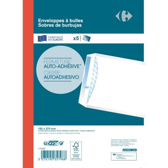 Carrefour - Enveloppe à bulles auto adhèsive (180x270mm/blanc)