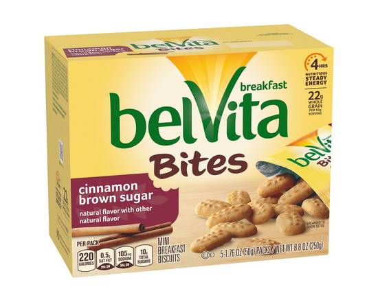 Belvita · Bites Breakfast Biscuits Cinnamon Brown Sugar (5 x 1.8 oz)