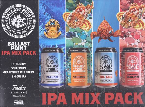 Ballast Point Domestic Ipa Mix pack (12 ct, 12 fl oz)