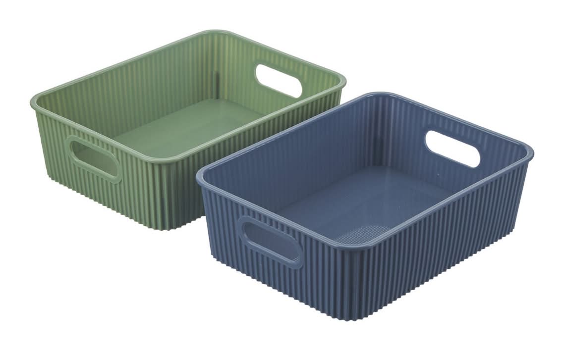 Ribbed Laundry Storage Bin Extra Small Assorted