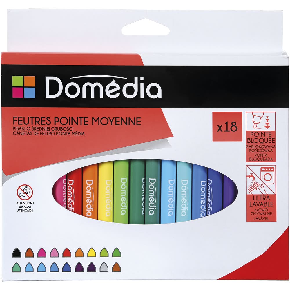 DomÃ©dia - Marcadores para colorir, 18 unidades