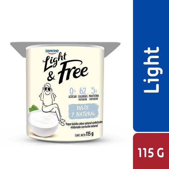 Danone yogur light & free natural (115 g)