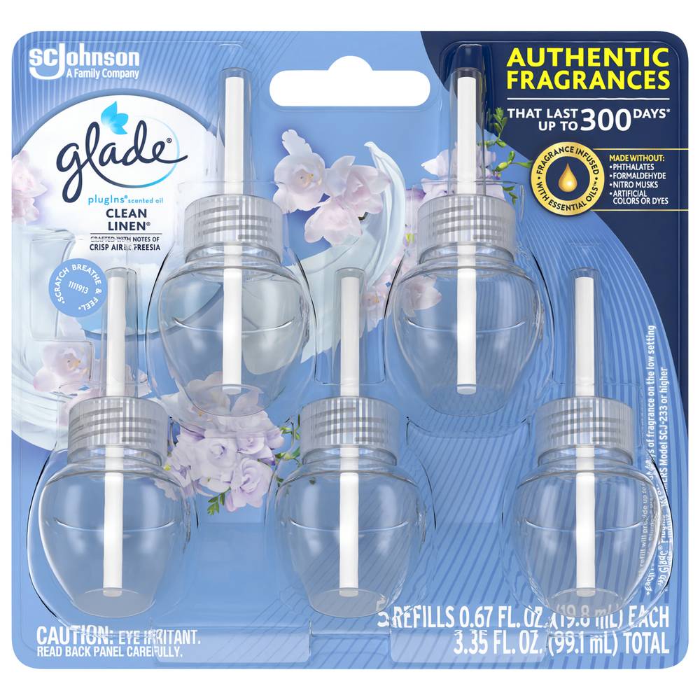 Glade Clean Linen Scented Oil Refills (5 ct)