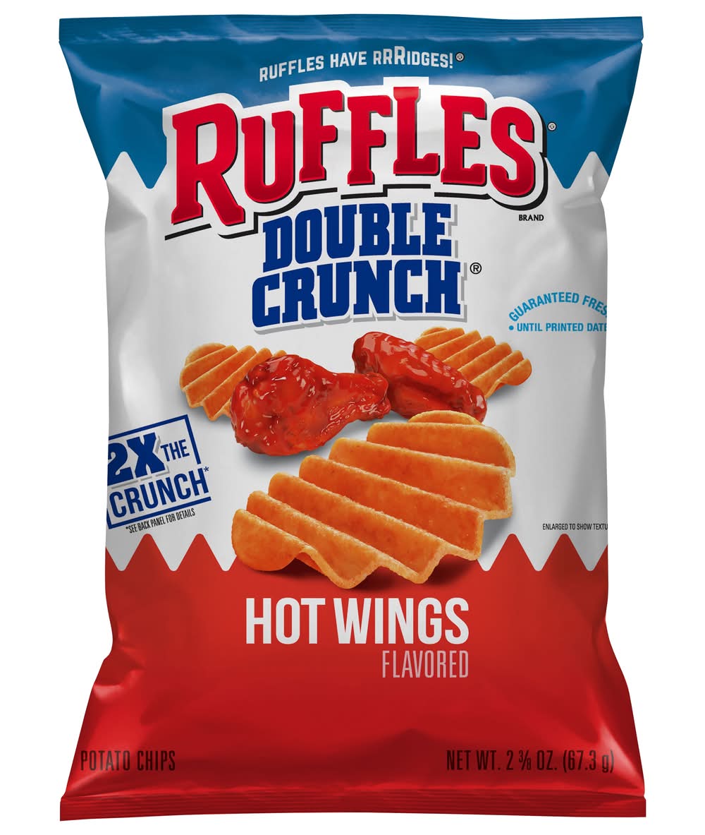 Ruffles Double Crunch Potato Chips, Hot Wings (2.38 oz)