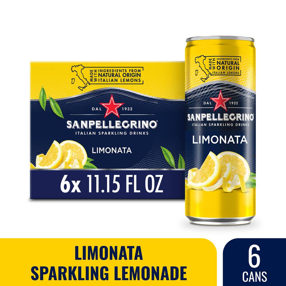 San Pellegrino Limonata Italian Sparkling Drinks (6 x 11.15 fl oz)