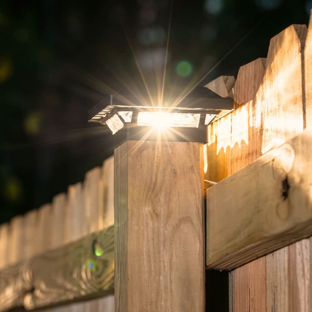 Harbor Breeze Solar 4-in x 4-in Matte Black LED Outdoor Post cap light 2 -Pack
