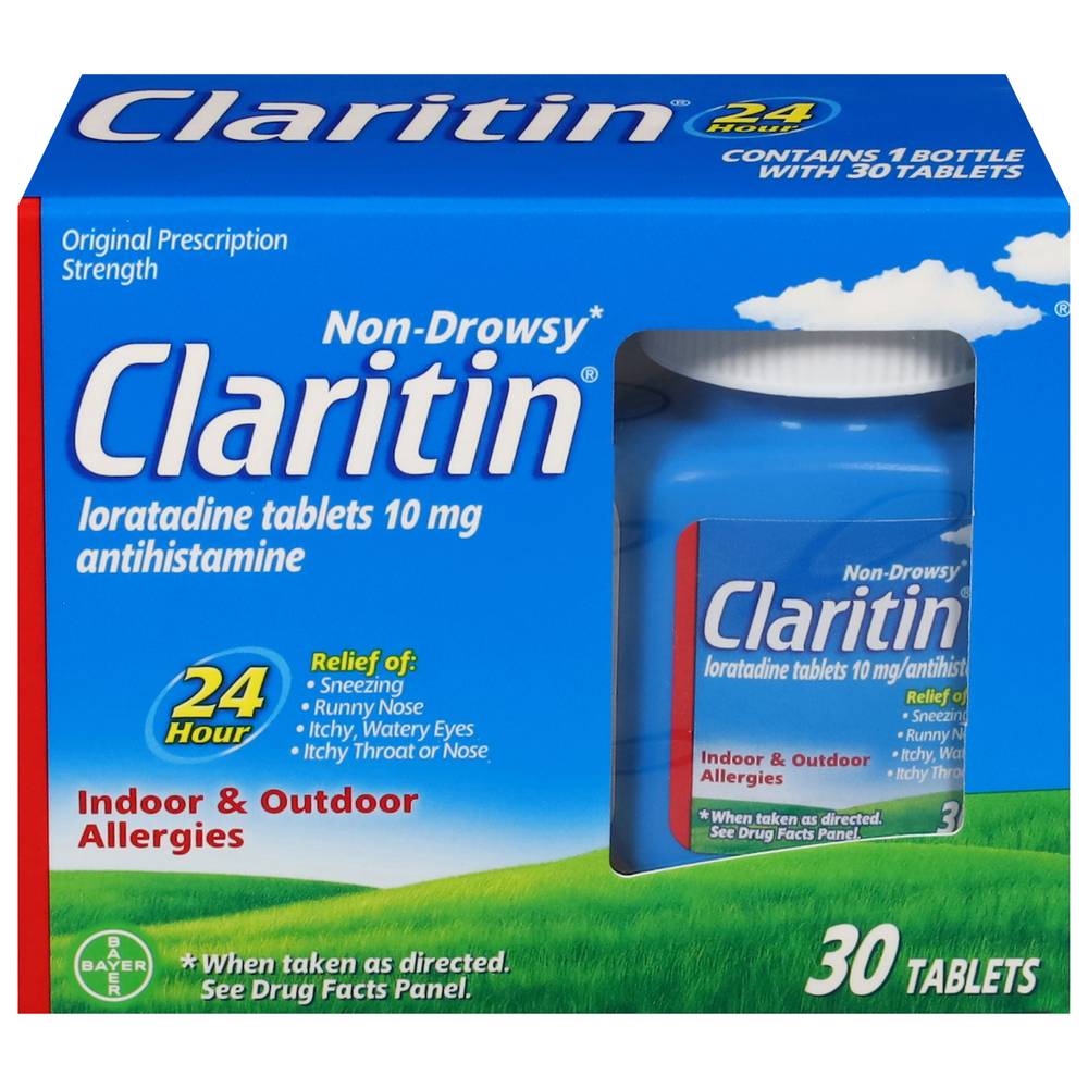 Claritin Non Drowsy Antihistamine Indoor & Outdoor Allergies Tablets (30 ct)