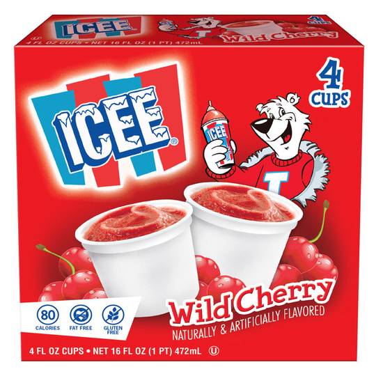 ICEE Frozen Wild Cherry Cups 4pk 16oz