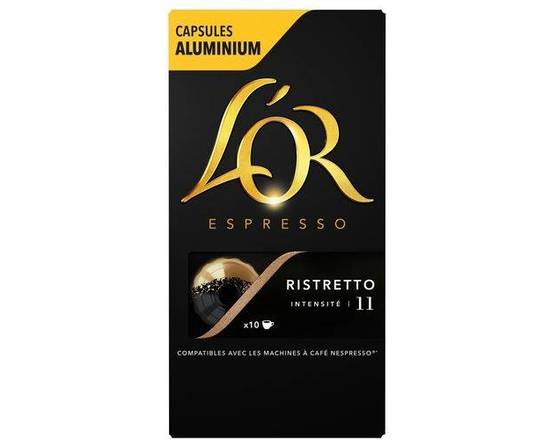 Café RISTRETTO - Capsule Aluminium pour Nespresso x 10 - 52g - L'OR ESPRESSO