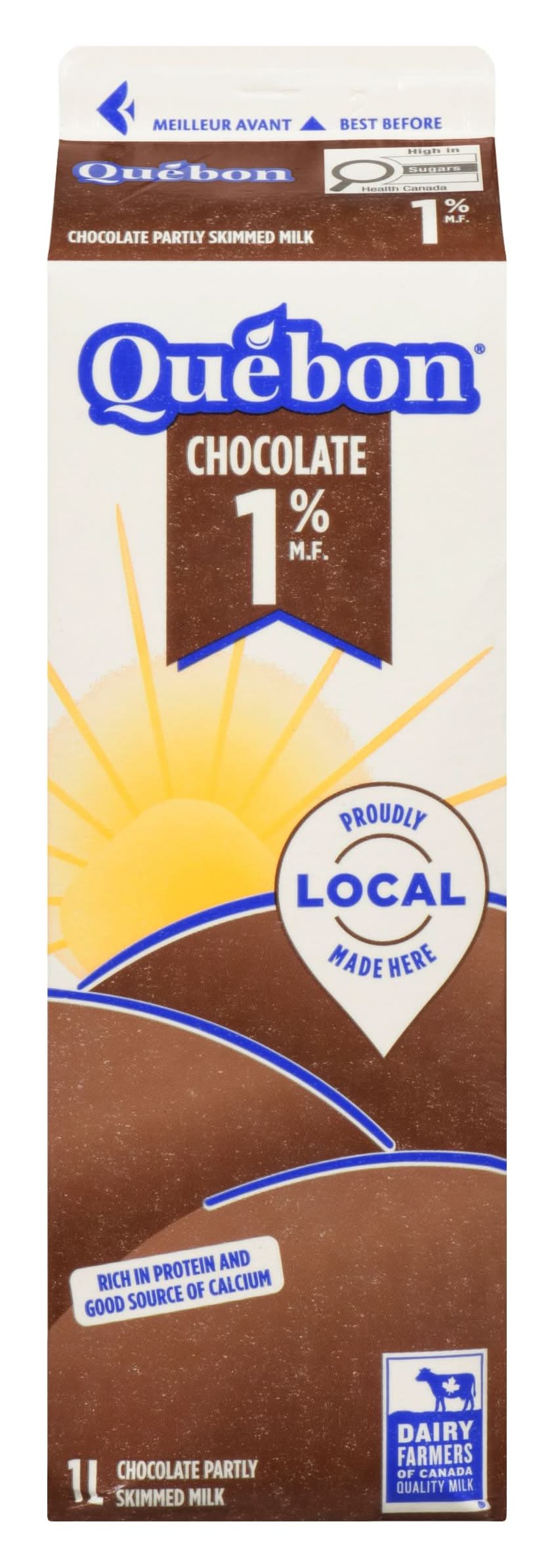 Québon lait au chocolat partiellement écrémé 1% - partially skimmed chocolate milk 1% (1 l)