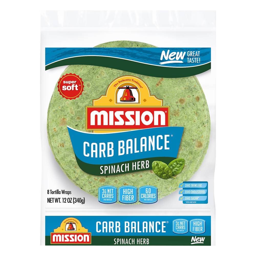 Mission Carb Balance Spinach Herb Tortilla (12 oz, 8 ct)