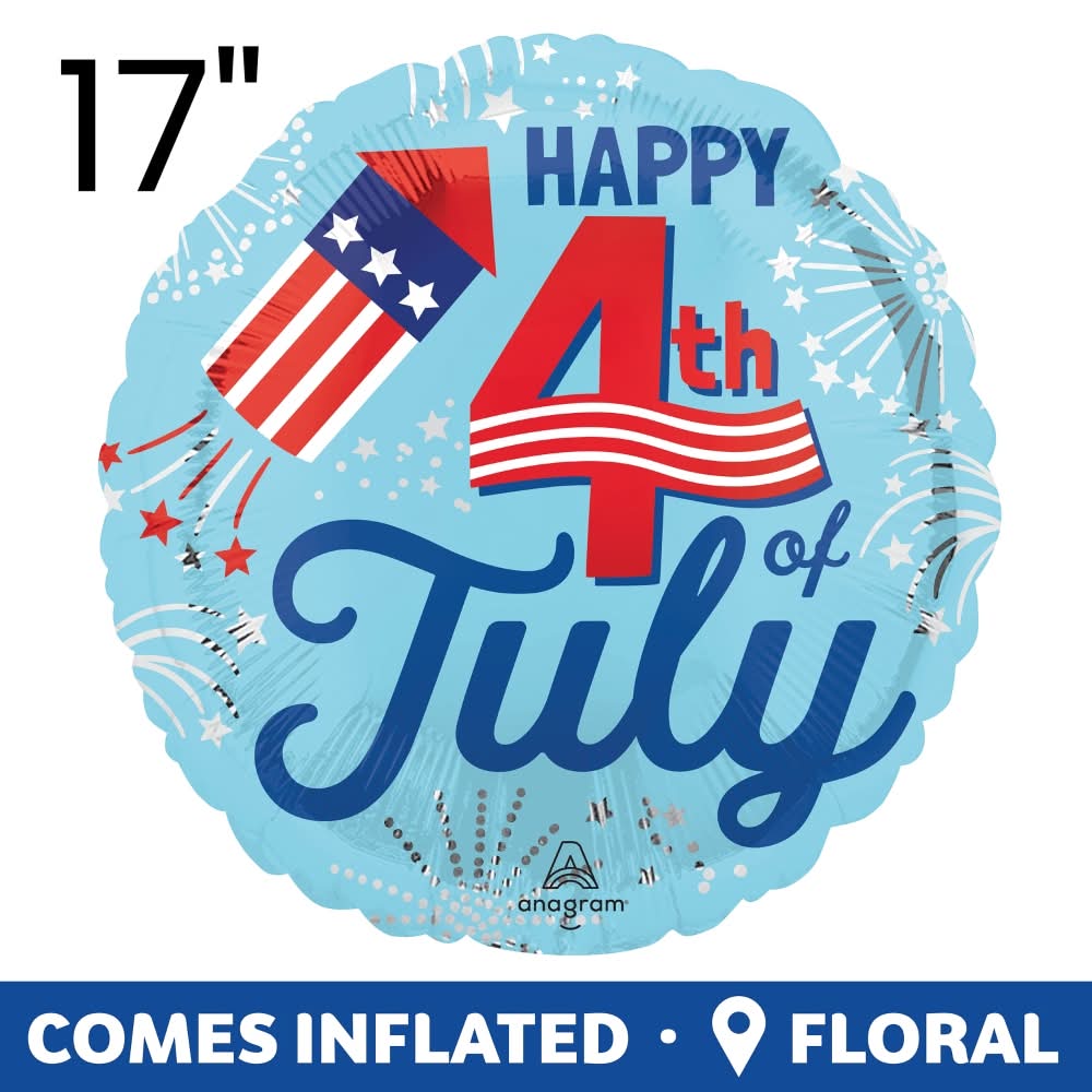 Happy 4th of July 17" Standard Round Balloon