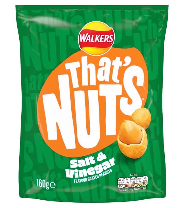That’s Nuts Walkers Salt & Vinegar Sharing Coated Peanuts 160g (409927)