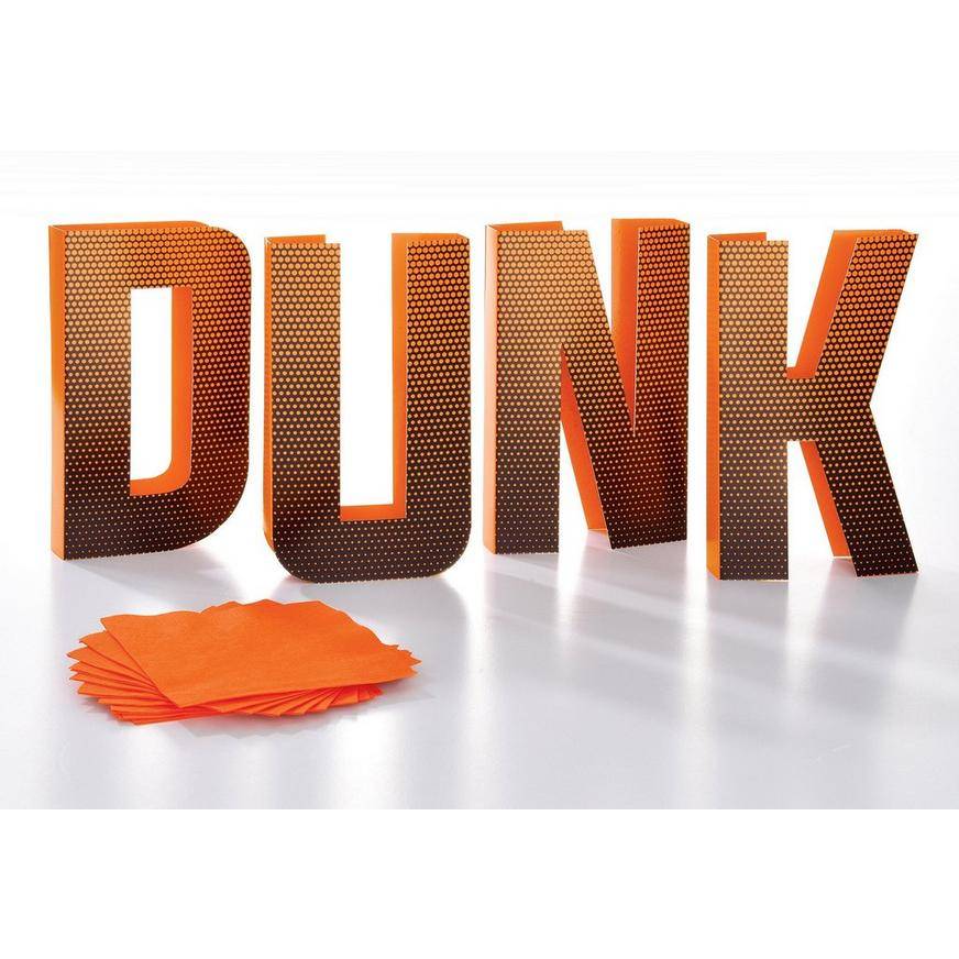 Dunk Basketball Cardstock Centerpiece Kit, 8in, 4pc - Alley Oop