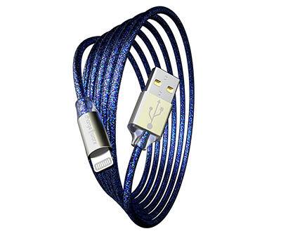 Dark Blue Glitter 10' Lightning Cable