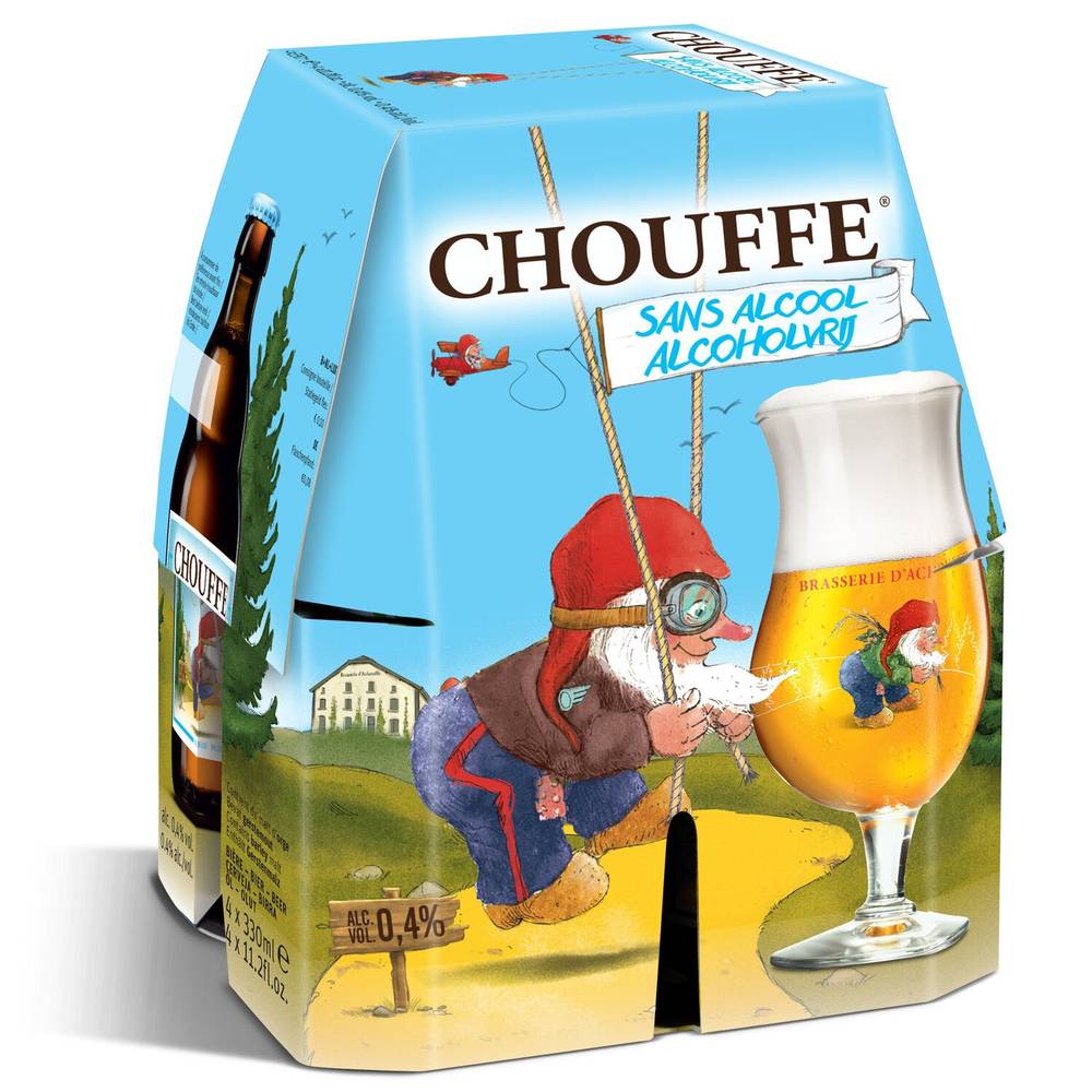 Chouffe - Bière blonde belge sans alcool (4 x 330ml)