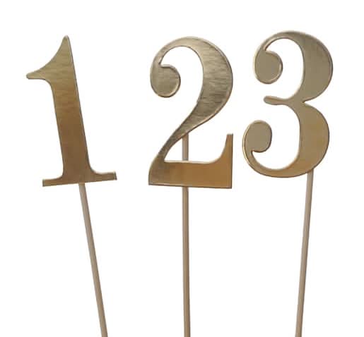 Celebrate It 1-12 Table Numbers, 9 in, Gold (12 ct)