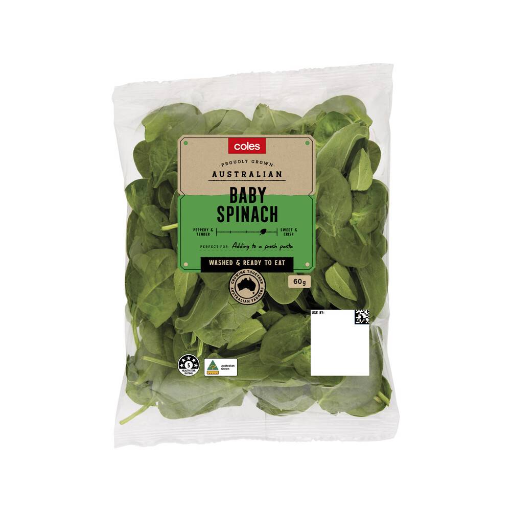 Coles Baby Spinach 60g