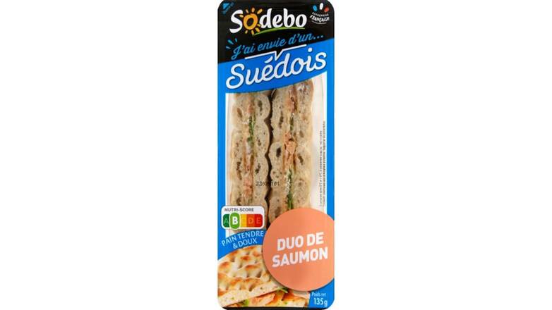 Sodebo Sandwich duo de saumon La barquette de 135g
