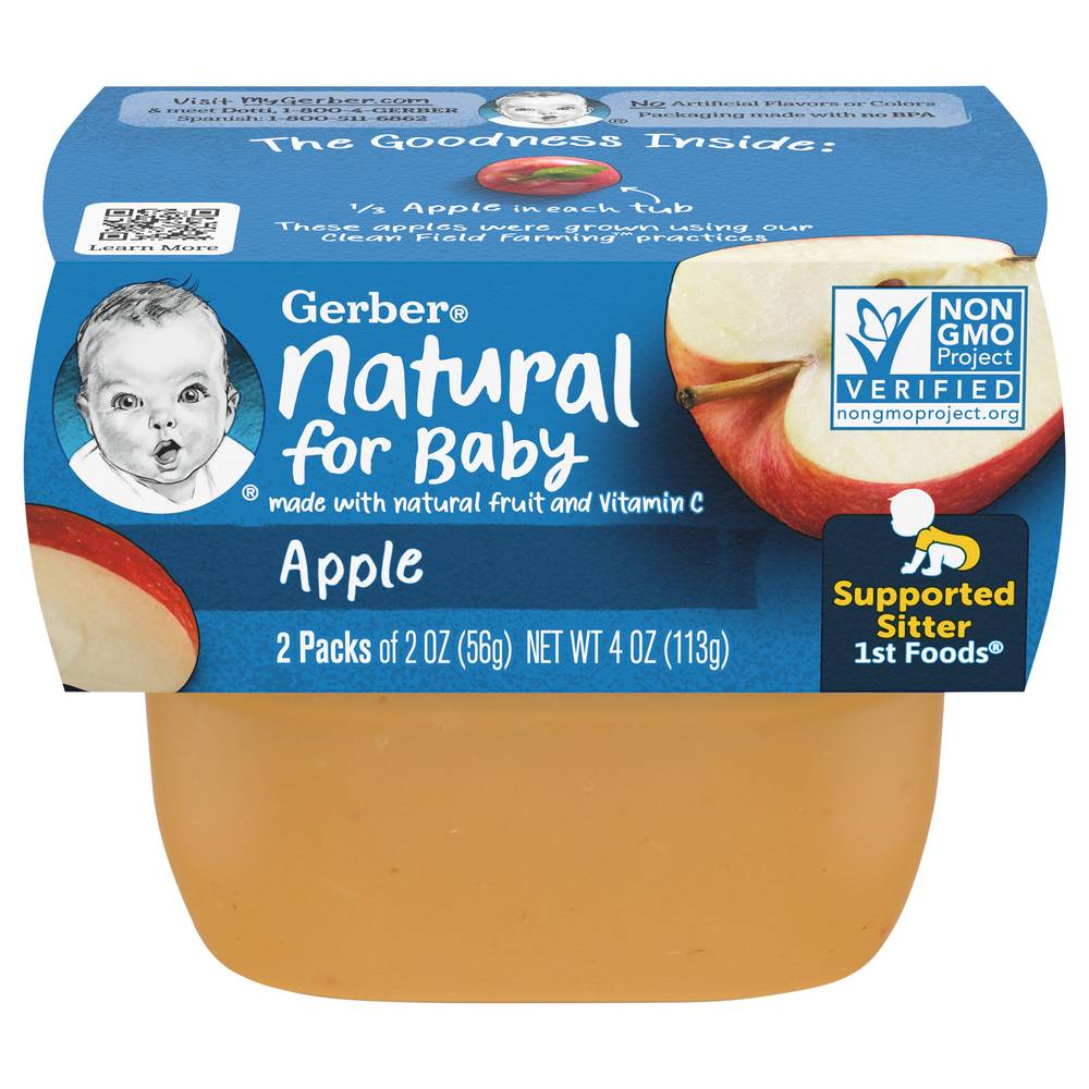 Gerber Natural Food For Baby 1st Stage (2 ct) (apple)