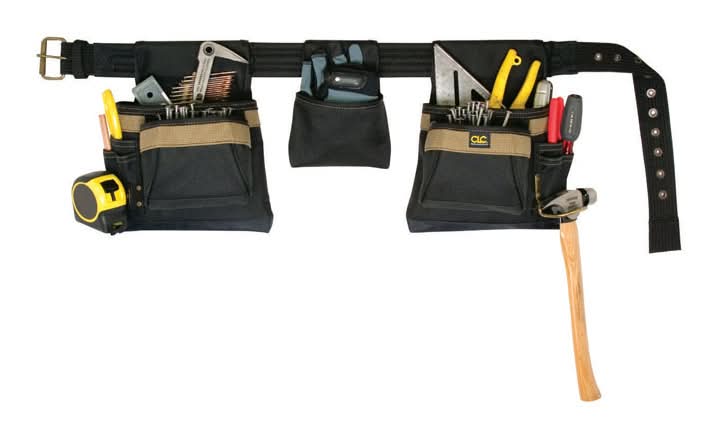 Clc 11 Pocket Polyester Fabric Carpenters Pouch 19 In. L X 8 In. H Black 29 In. 46 In.