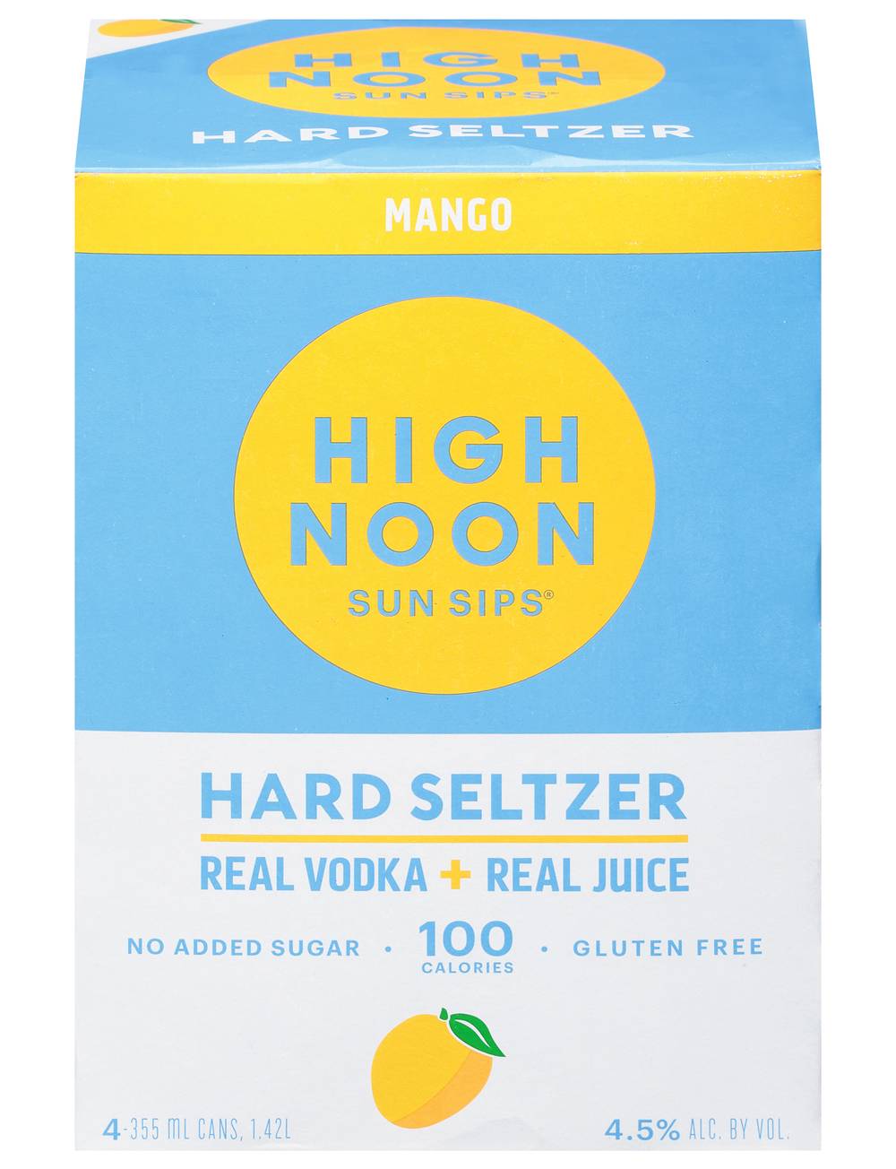 High Noon Sun Sips Real Vodka Juice Hard Seltzer (4 x 12 fl oz)