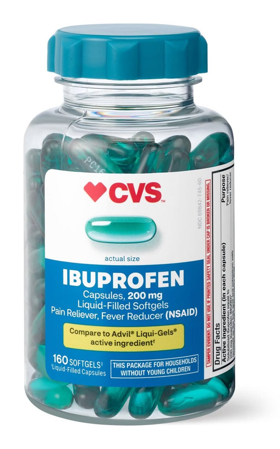CVS Health Ibuprofen 200 mg Liquid Filled Softgels (160 ct)