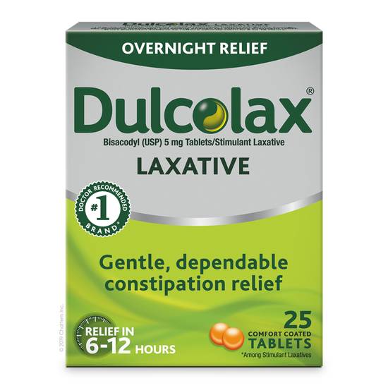 Dulcolax Laxative Tablets for Overnight Relief, 25 CT
