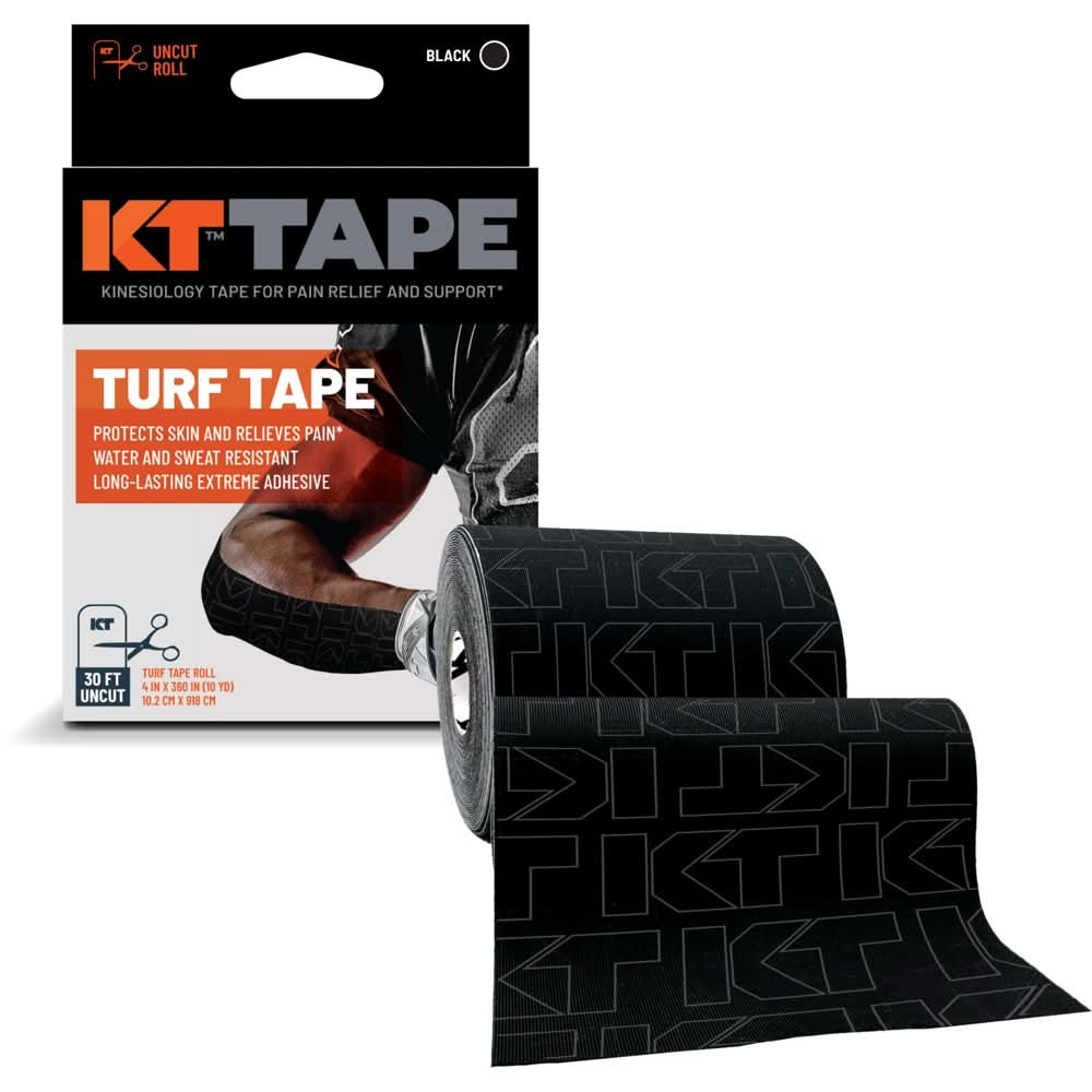 KT Health 30 ft Uncut Turf Tape, Black, One Size