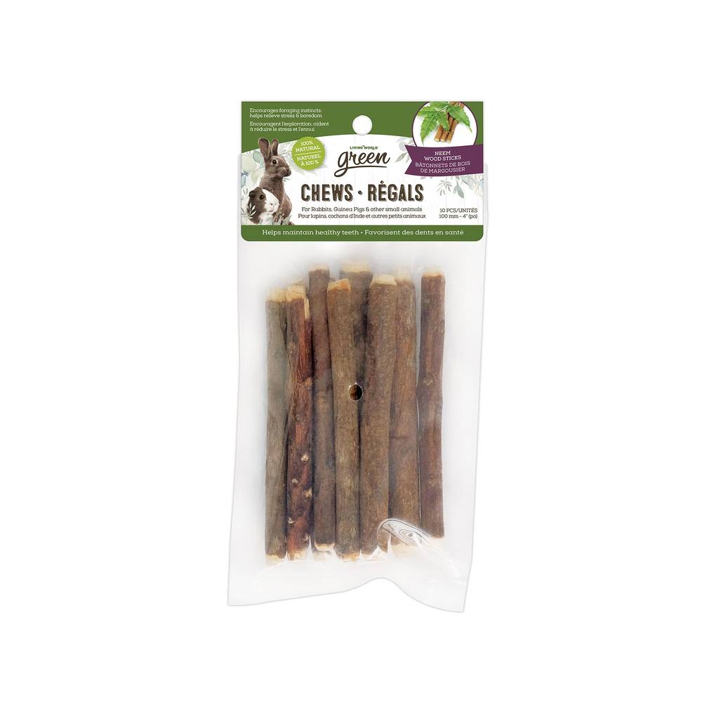 Living World® Green Neem Sticks Small Pet Chews (Size: 10 Count)