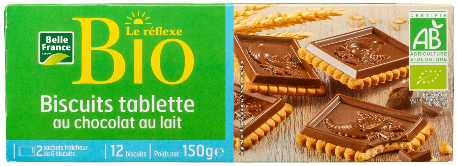 Belle France - Le réflexe bio biscuits tablette choco lait (150g)