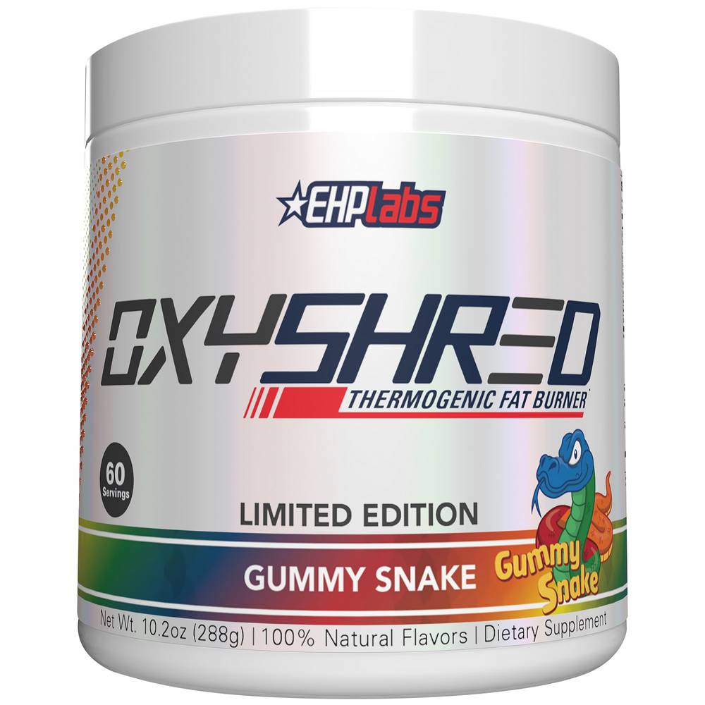 EHPlabs Oxyshred Thermogenic Fat Burner Powder Limited Edition, Gummy Snake (10.2 oz)