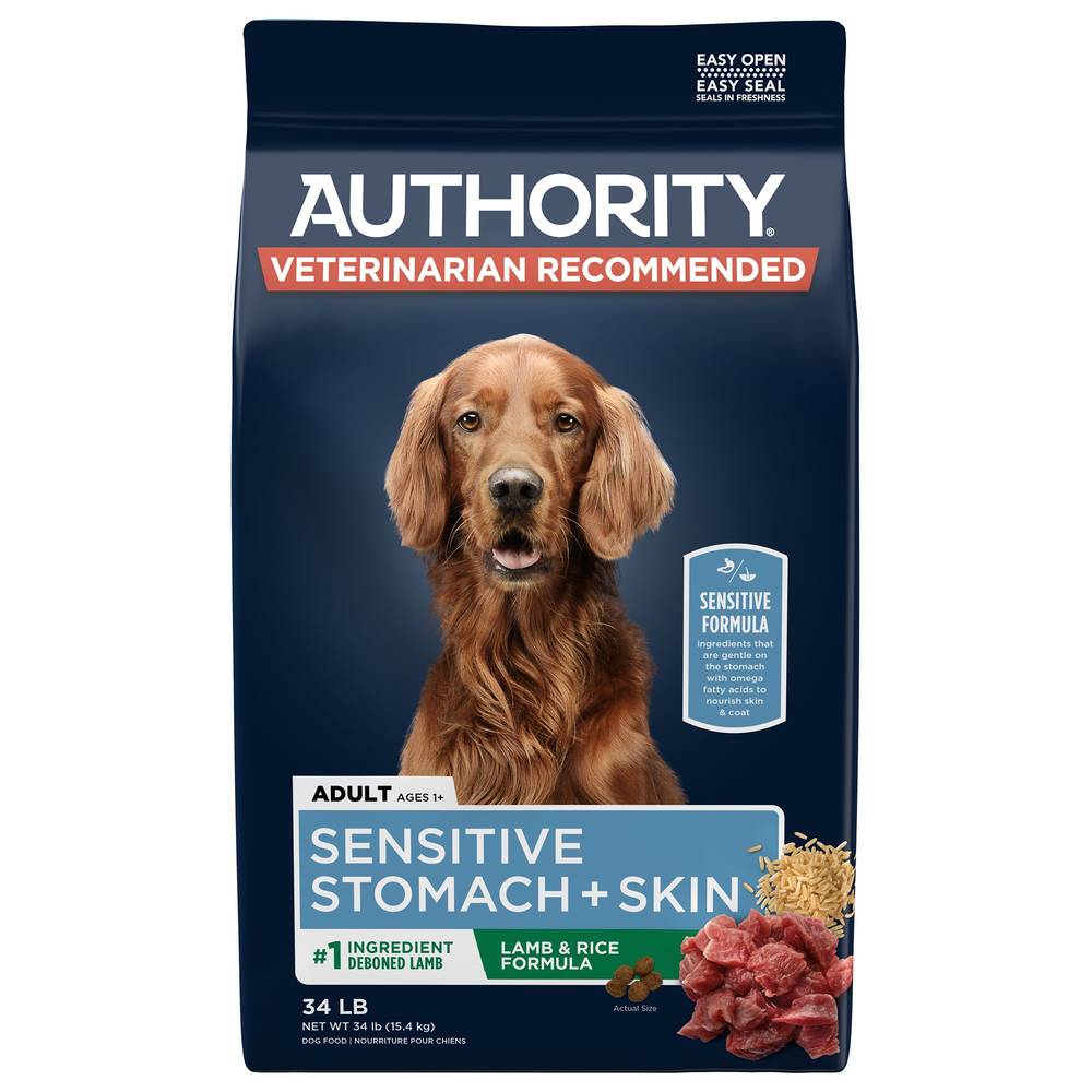 Authority Sensitive Stomach & Skin Adult Dog Dry Food - Lamb (34 lb/none/lamb & rice)