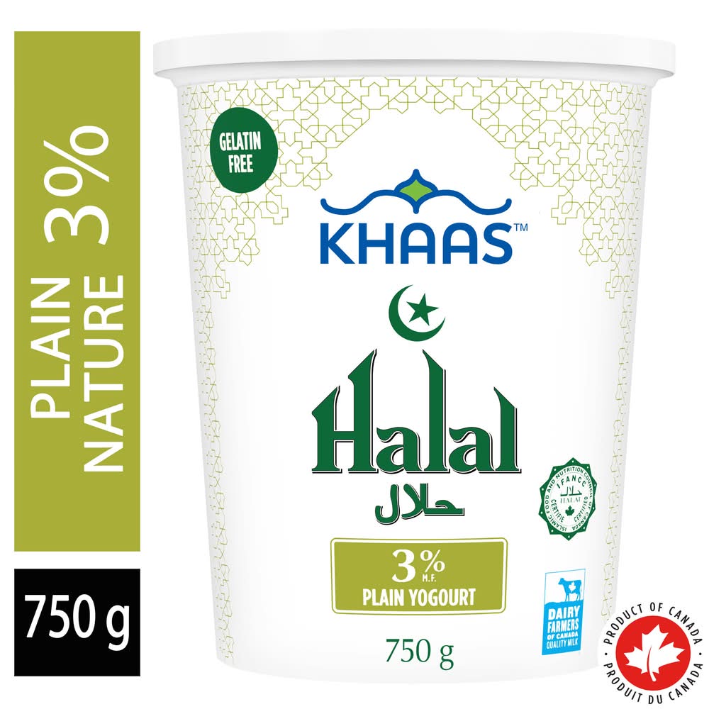 Khaas 3% Plain Halal Yogourt (750 g)