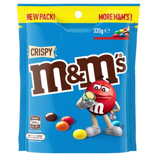 M&Ms Crispy Milk Chocolate Snack & Share Bag 335g
