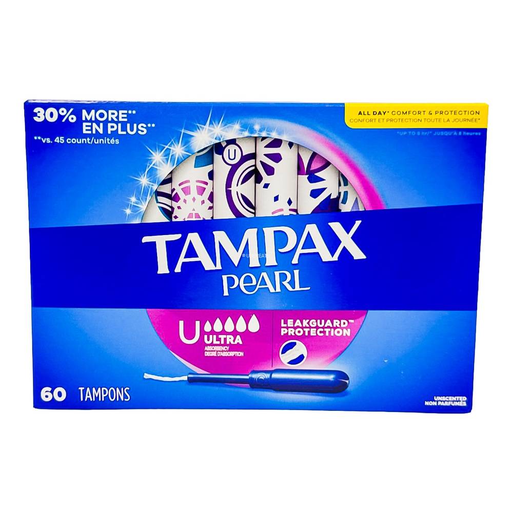 Tampax Pearl Ultra Absorbency With Leakguard Braid Tampons (60 ct)