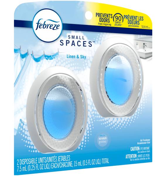 Febreze® Small Spaces Air Fresheners, Linen Sky™, 0.5 Oz, Pack Of 2 Air Fresheners