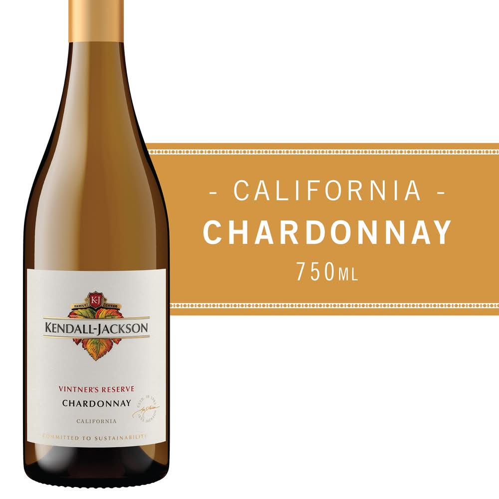 Kendall-Jackson Vintner's Reserve Chardonnay White Wine, 2022 (750 ml)